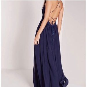 MISSGUIDED NAVY FORMAL MAXI DRESS size 4
